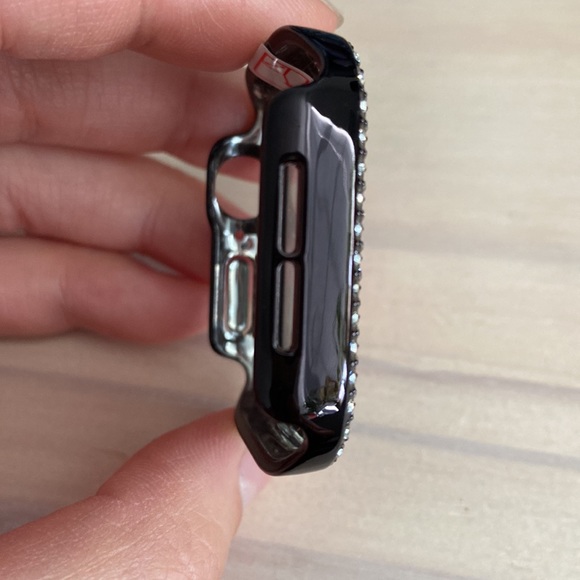 Black Rhinestone Case and Screen Protector for Apple Watch SE - Picture 4 of 4